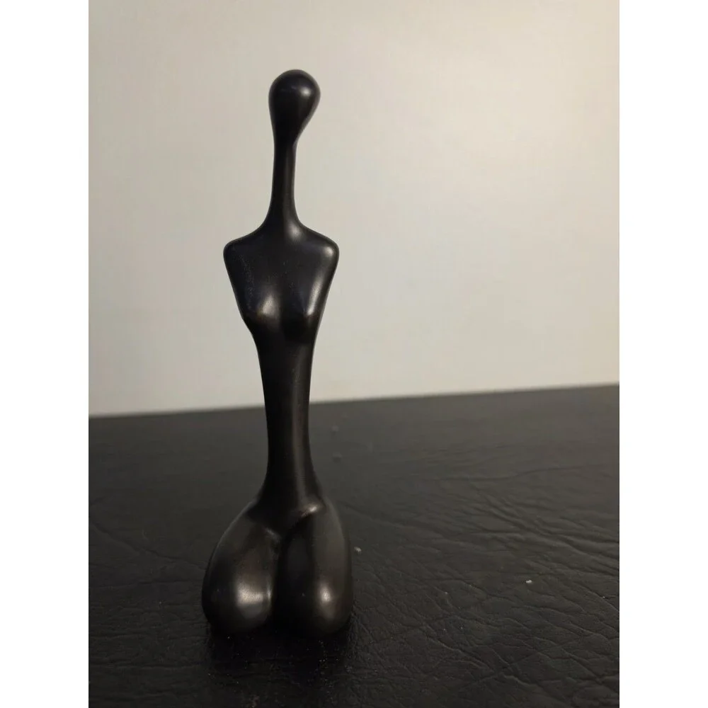 Black Brass Handcrafted Abstract Woman Sculpture, Creative Female Art...